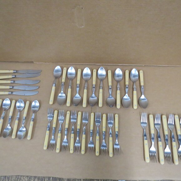 46 Pc Lot Assorted WF Mardi Gras Cream Stainless Flatware-Forks, Spoons & Knives - Picture 1 of 9